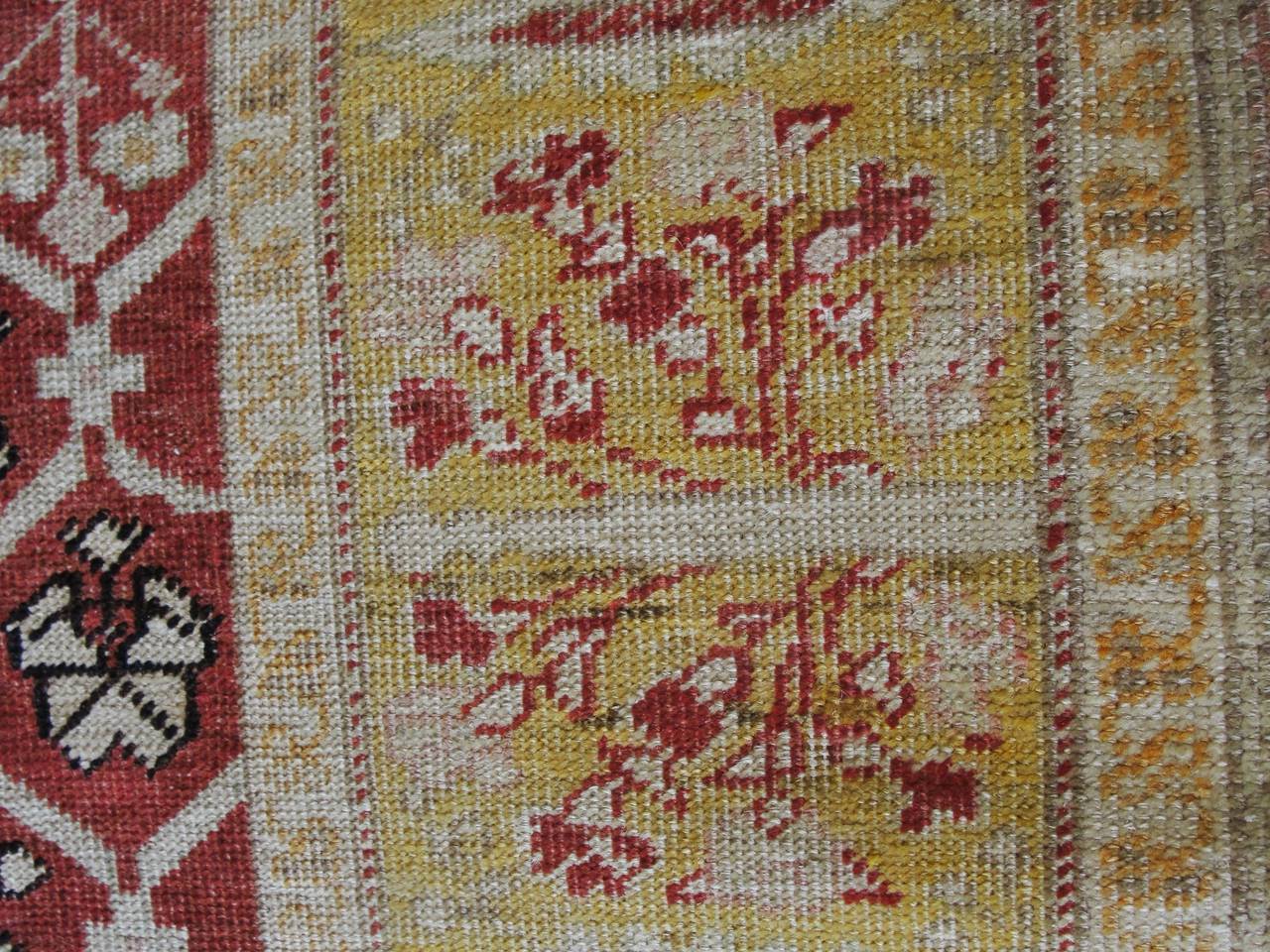 Antique Turkish Oushak Rug, 4' x 5'4
