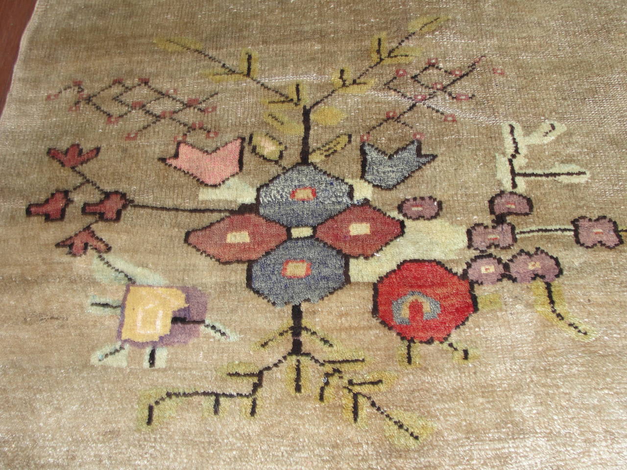 Wool Antique Oushak Carpet, 6'5