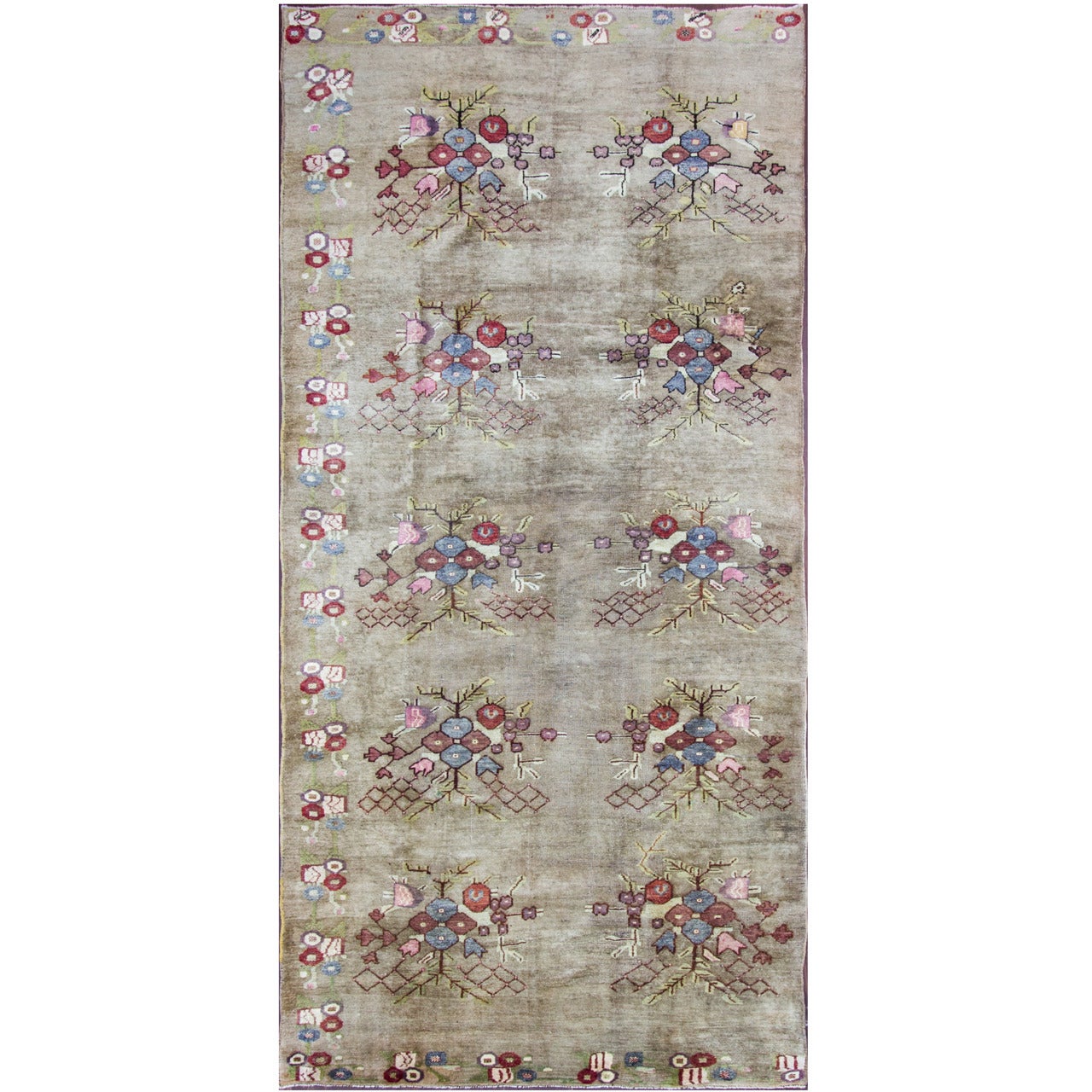 Antique Oushak Carpet, 6'5" x 12'1"