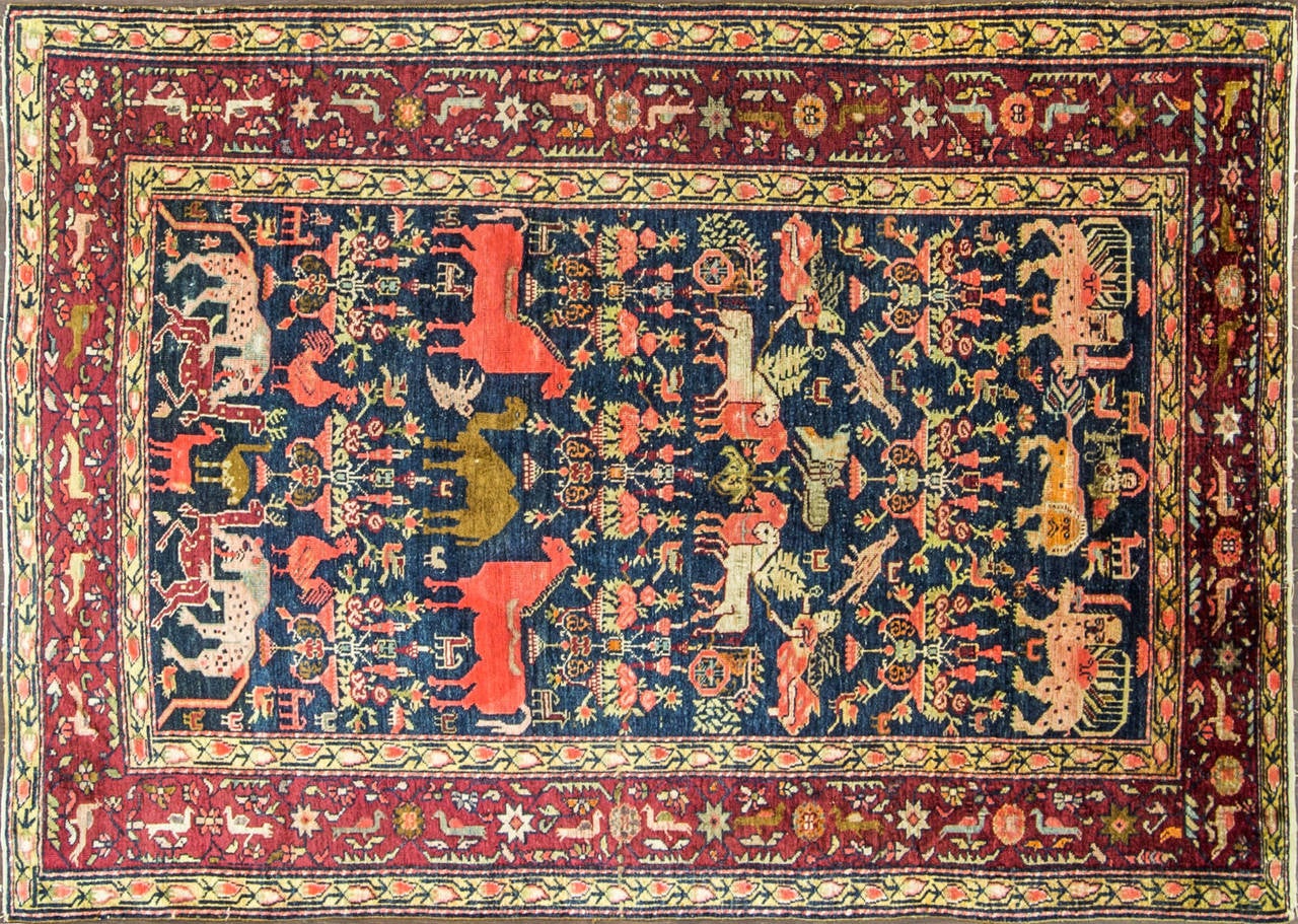 Silk Feraghan Rug at 1stDibs