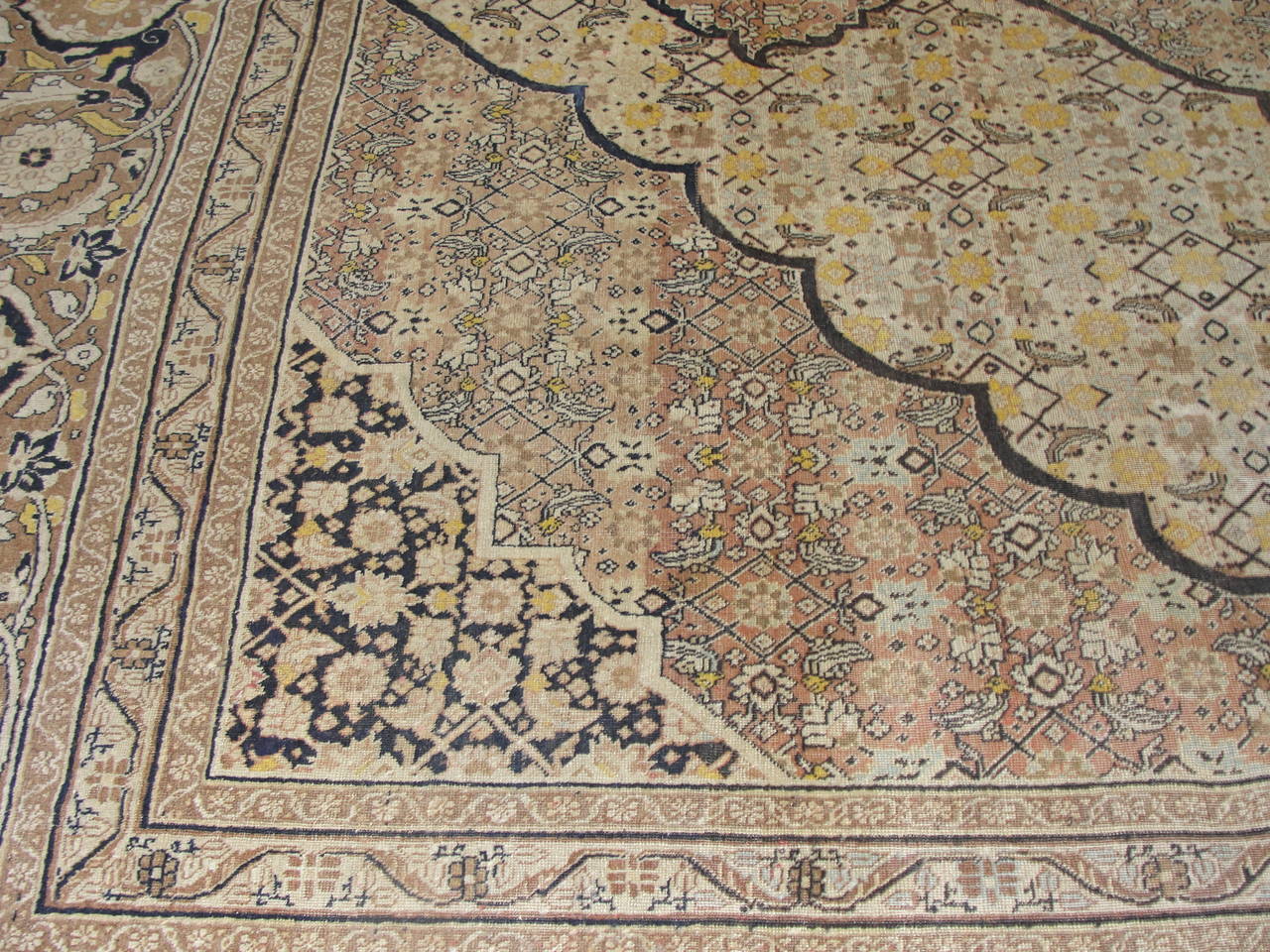 19th Century Antique Persian Tabriz Carpet, 9'7