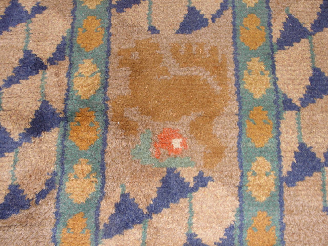 Art Deco Antique Scandinavian Carpet, 9'4