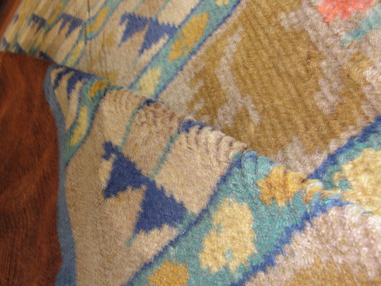 Wool Antique Scandinavian Carpet, 9'4