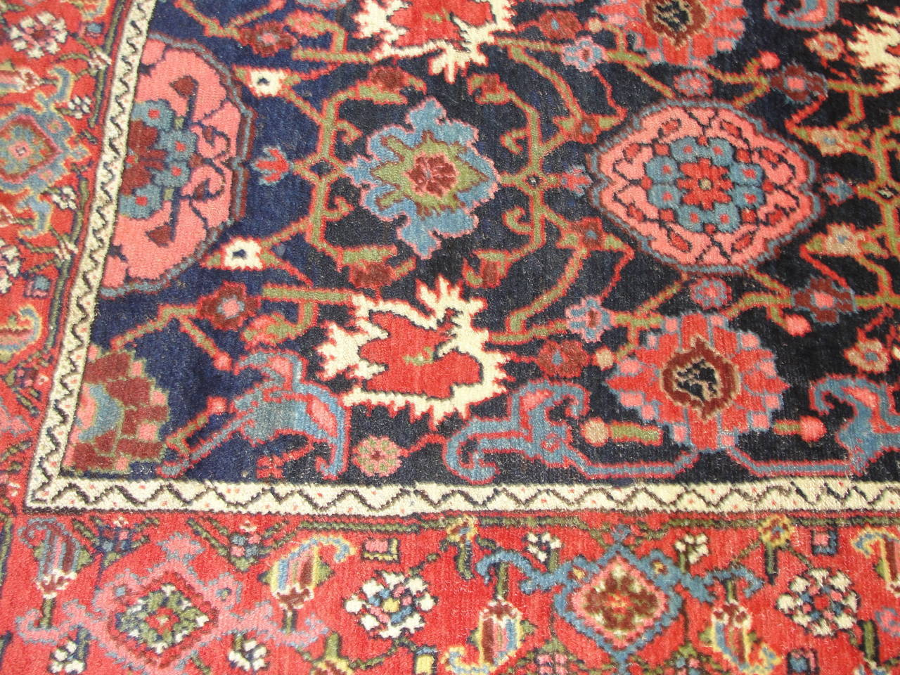 Tribal Antique Persian Kurdish Bidjar Rug, 3'8