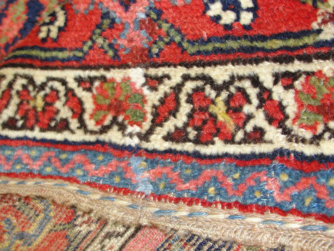 Hand-Woven Antique Persian Kurdish Bidjar Rug, 3'8