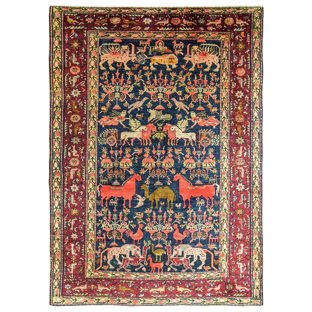 Silk Feraghan Rug at 1stDibs