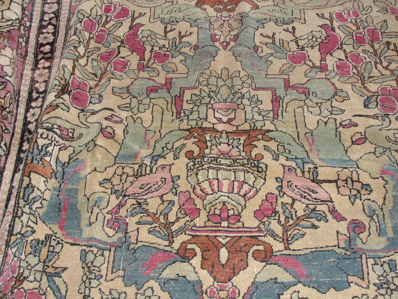 19th Century Antique Unusual Isfahan Carpet For Sale