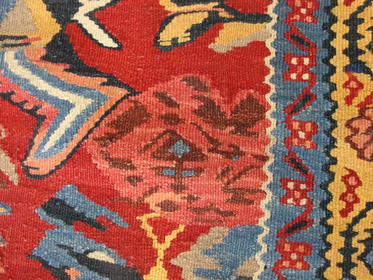 Wool  Persian Senneh Kilim, 4' x 5'6