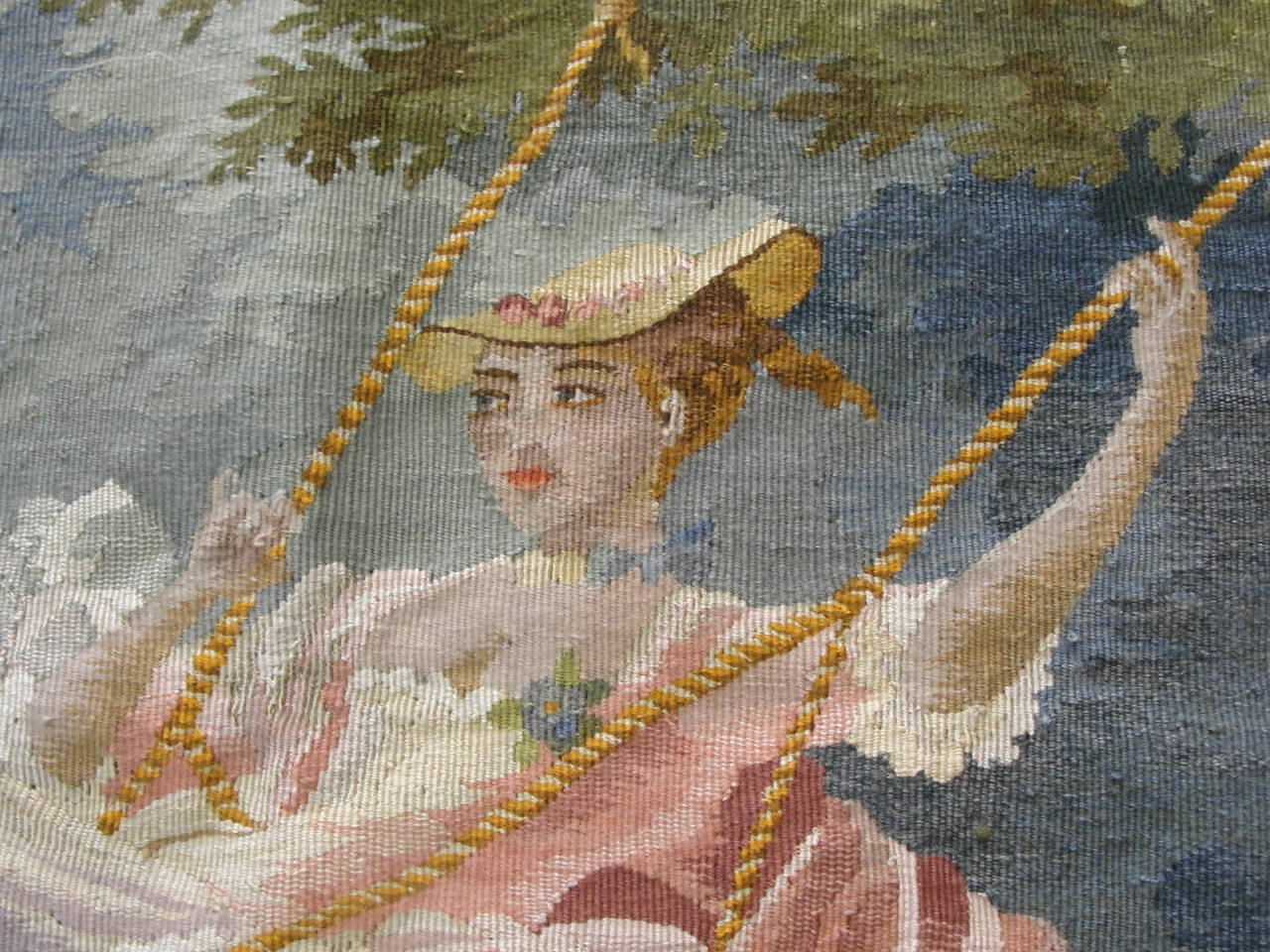 Aubusson French tapestry, measures: 2'1