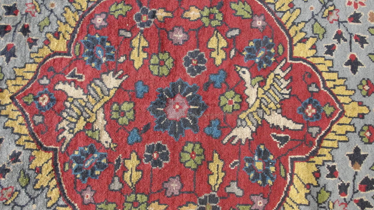 Hand-Knotted Antique Agra Carpet, 9'1