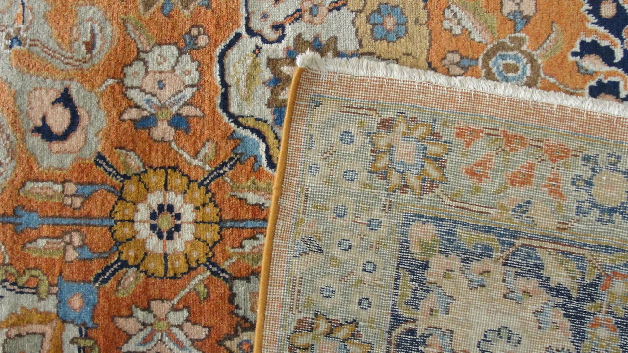 Hand-Woven Antique Persian Persian Tabriz Carpet