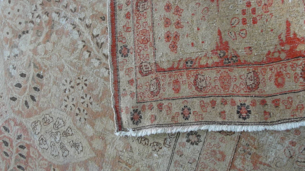 Antique Persian Tabriz Carpet In Good Condition In Evanston, IL