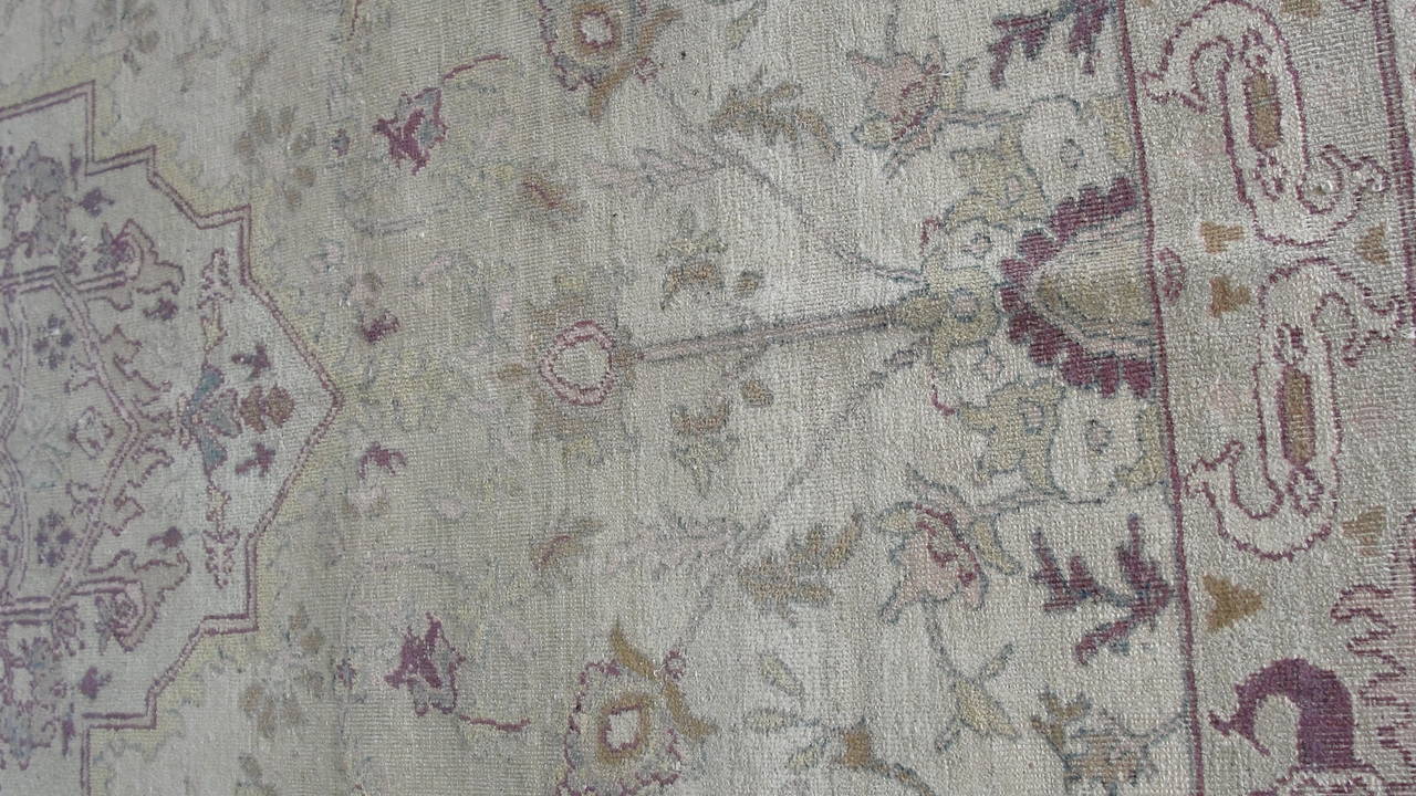 Wool Antique Amritsar/ Agra Carpet, 10' x 13' For Sale
