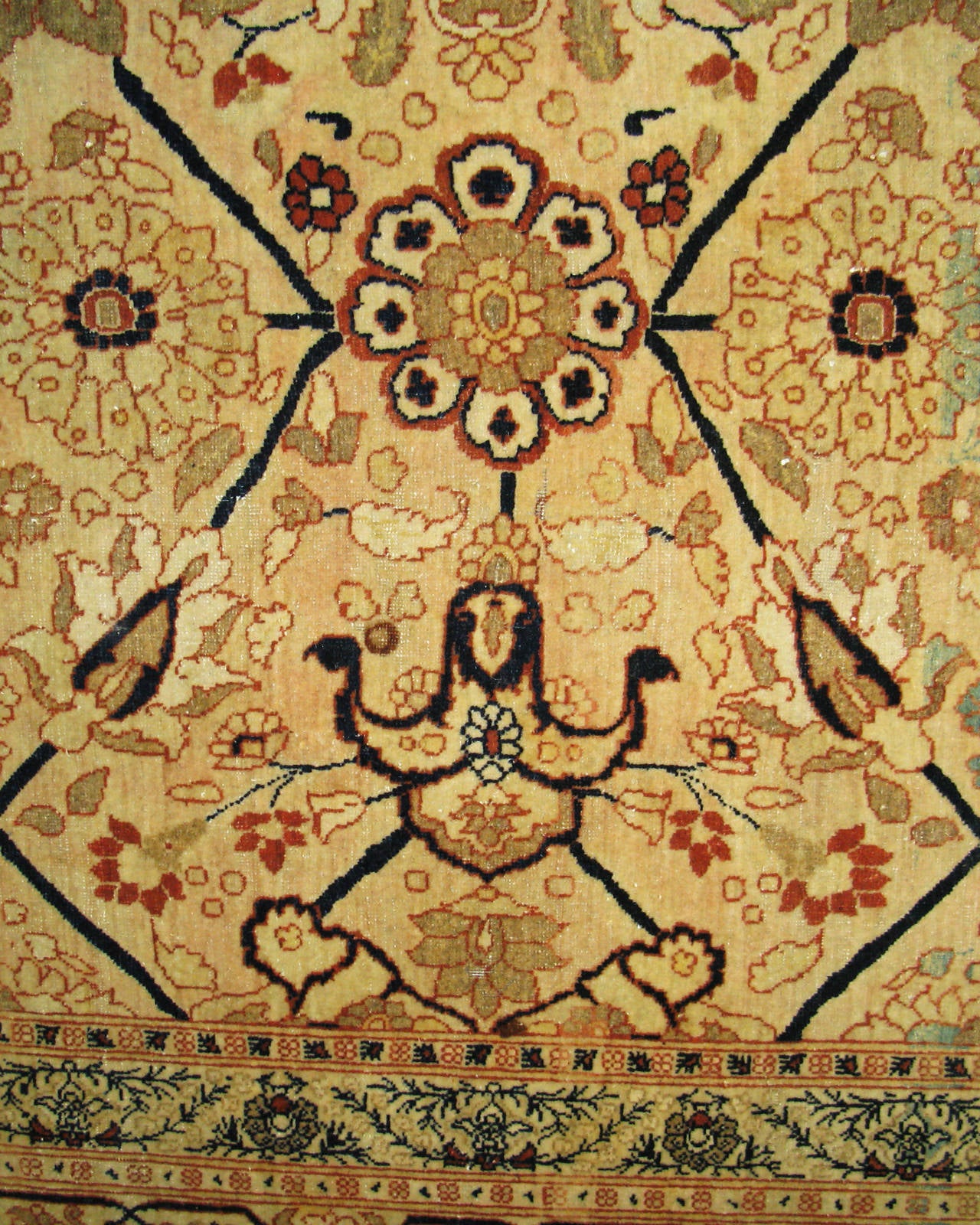 Persischer Täbriz- Haji-Jalli-Teppich aus dem 19. Jahrhundert (Baumwolle) im Angebot