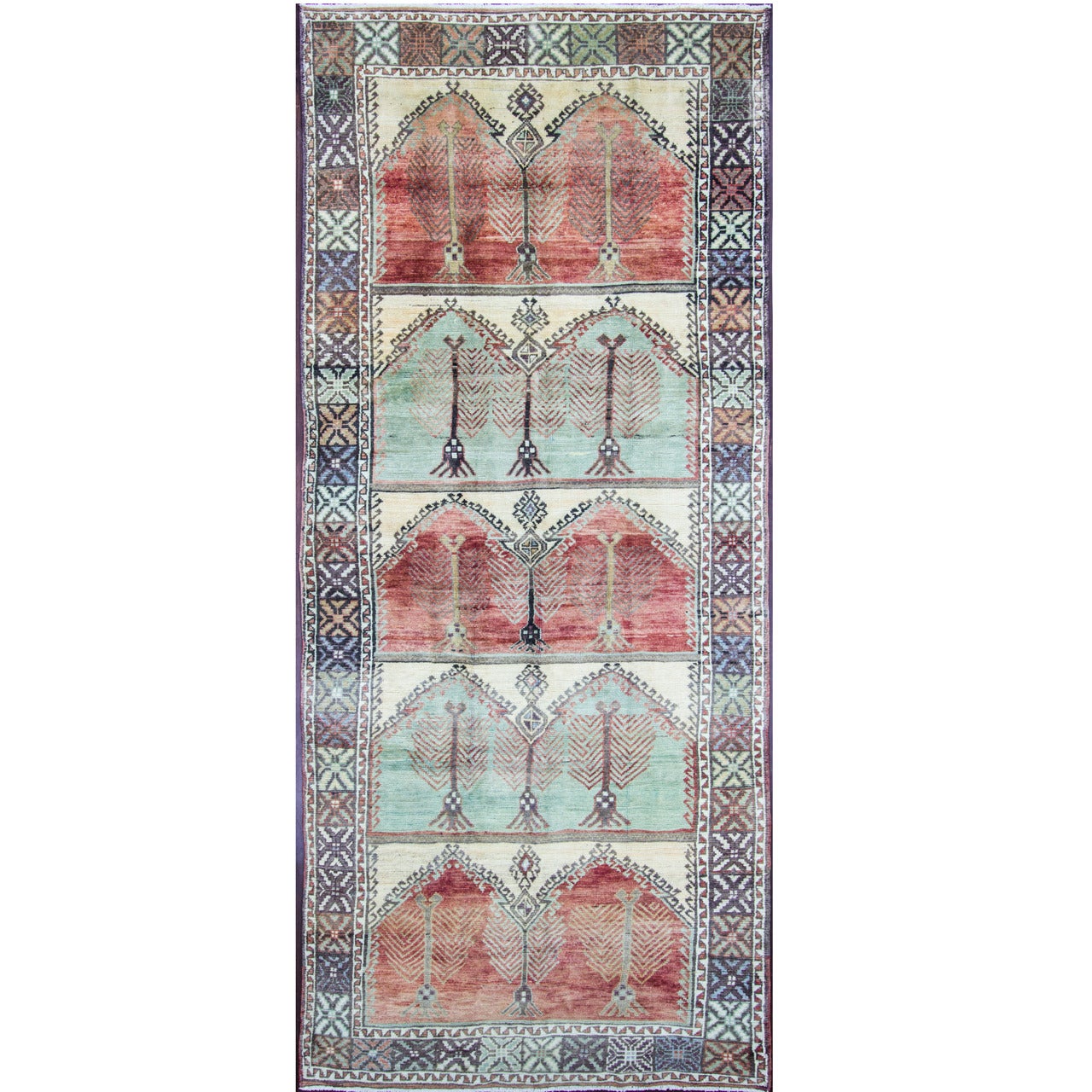 Antique Turkish Oushak Gallery/Runner Carpet, 5'4" x 12'9" For Sale