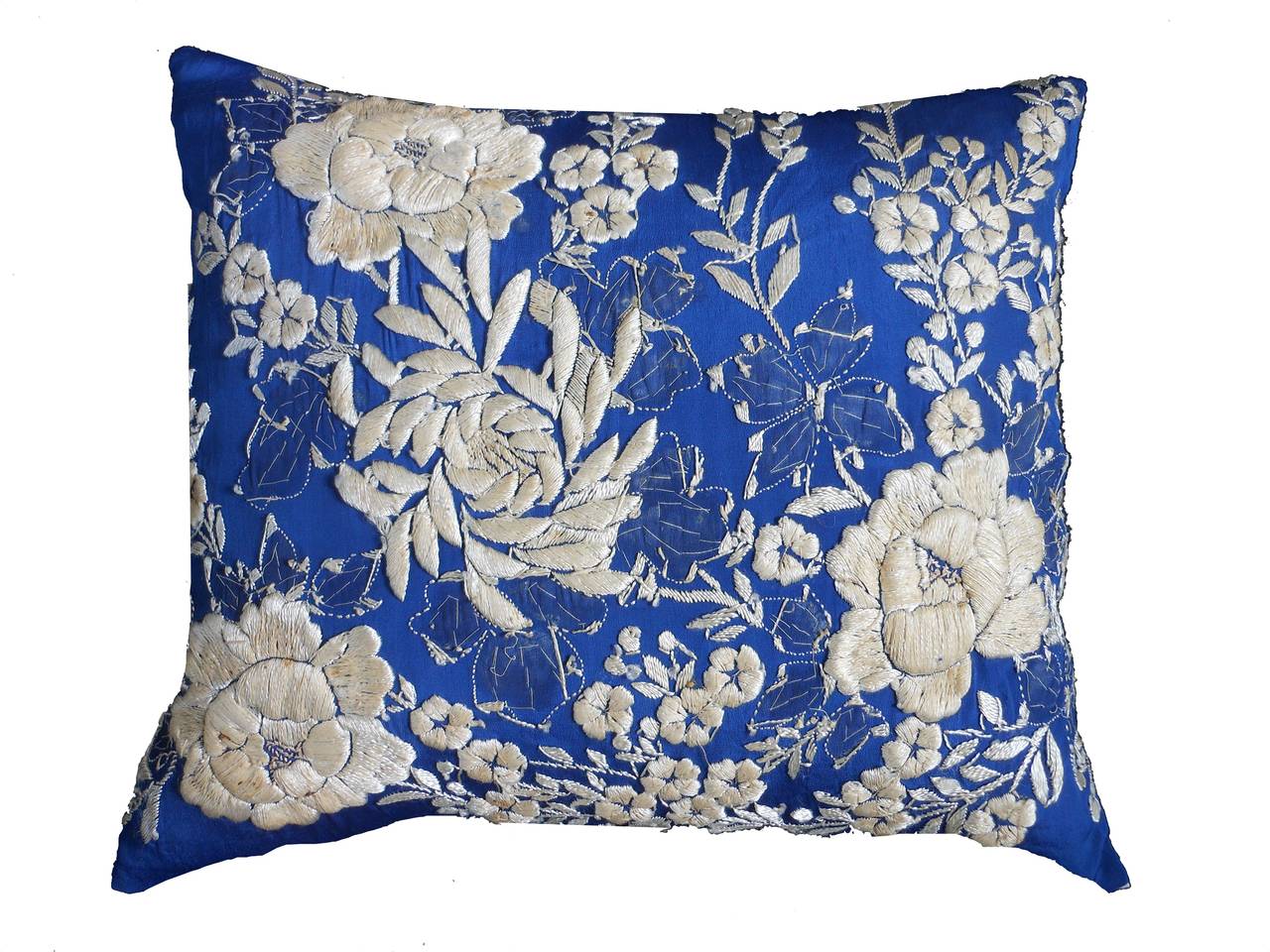 Vintage Kimono of Cream Silk, Pillow