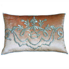 Antique Ottoman Empire Silvery Gold Raised Metallic Embroidery Antique Ottoman Empire Silvery Gold Raised Metallic Embroidery