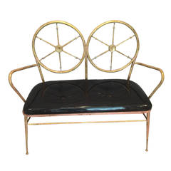 Mid-Century Modern Italian Brass Bench