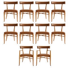 Vintage T.H. Robsjohn-Gibbings Chairs, Set of 10