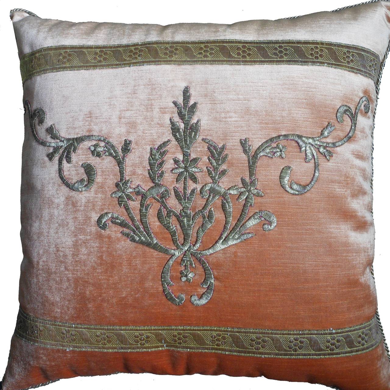 Antique Ottoman Empire Raised Gold Metallic Embroidery.