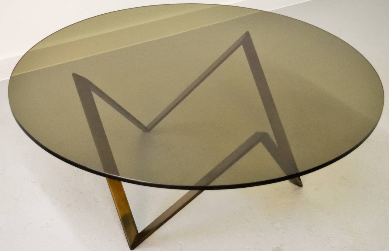 Roger Sprunger for Dunbar Bronze and Glass Coffee Table 3