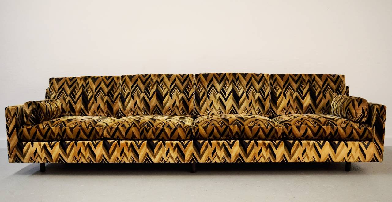 Harvey Probber long sofa. Original fabric in excellent condition.