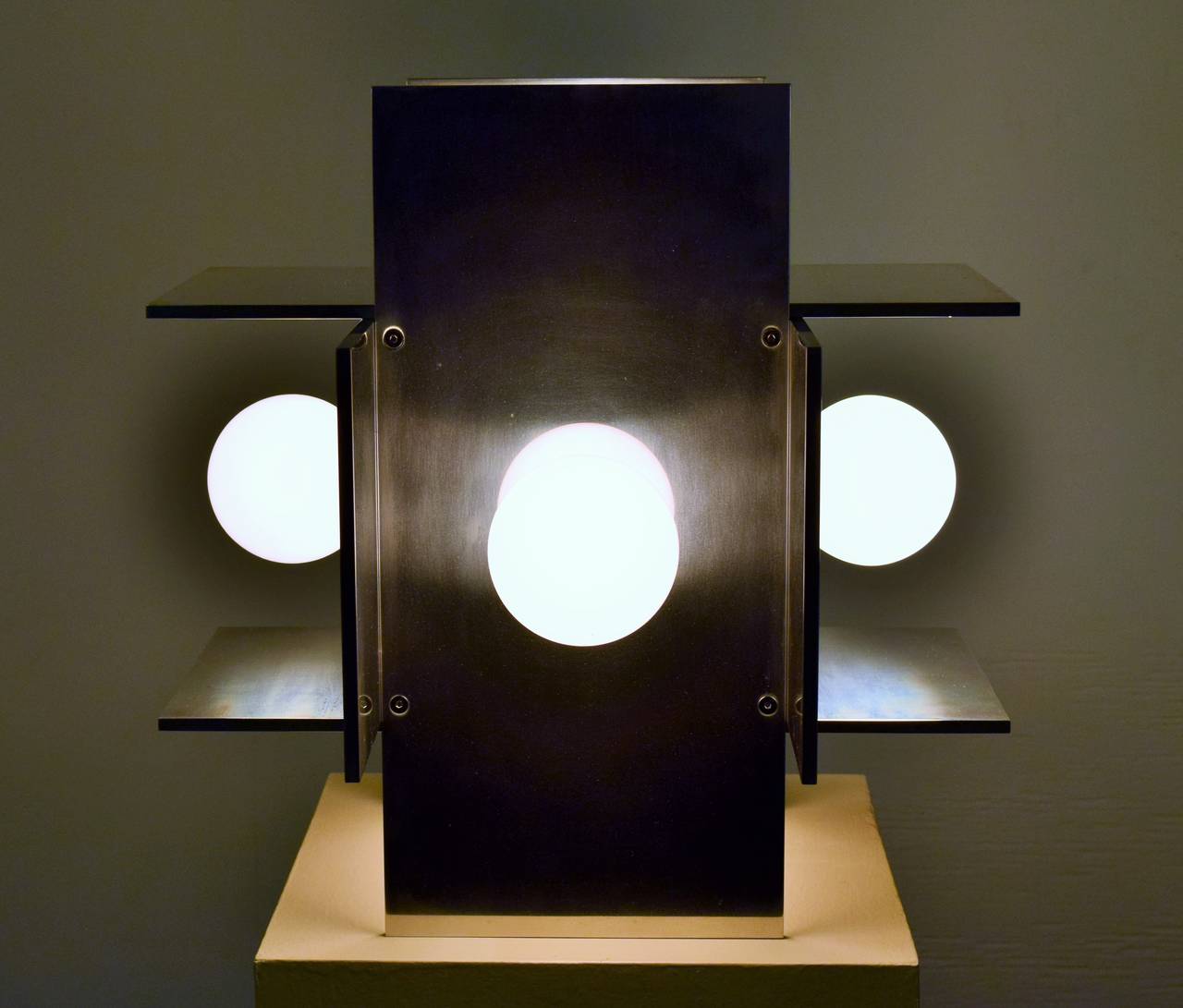 Mid-Century Modern Large Aluminum Table Lamp by Paul Mayen for Habitat