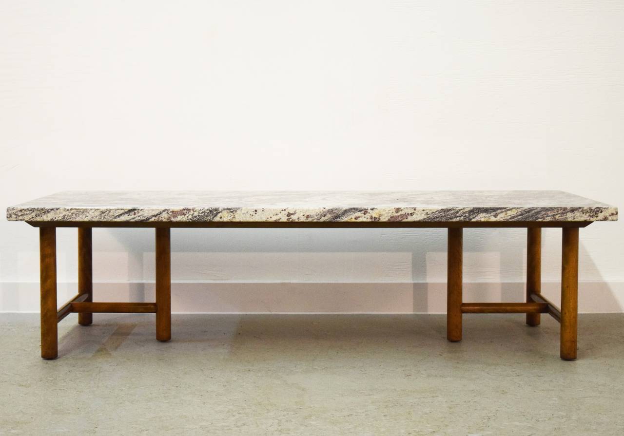 Mid-Century Modern T.H. Robsjohn-Gibbings for Widdicomb Marble-Top Coffee Table