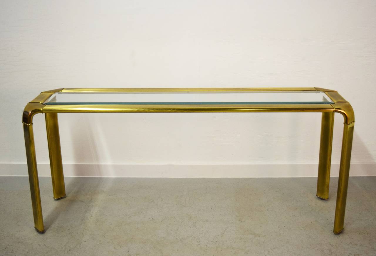 American John Widdicomb Brass Console Table