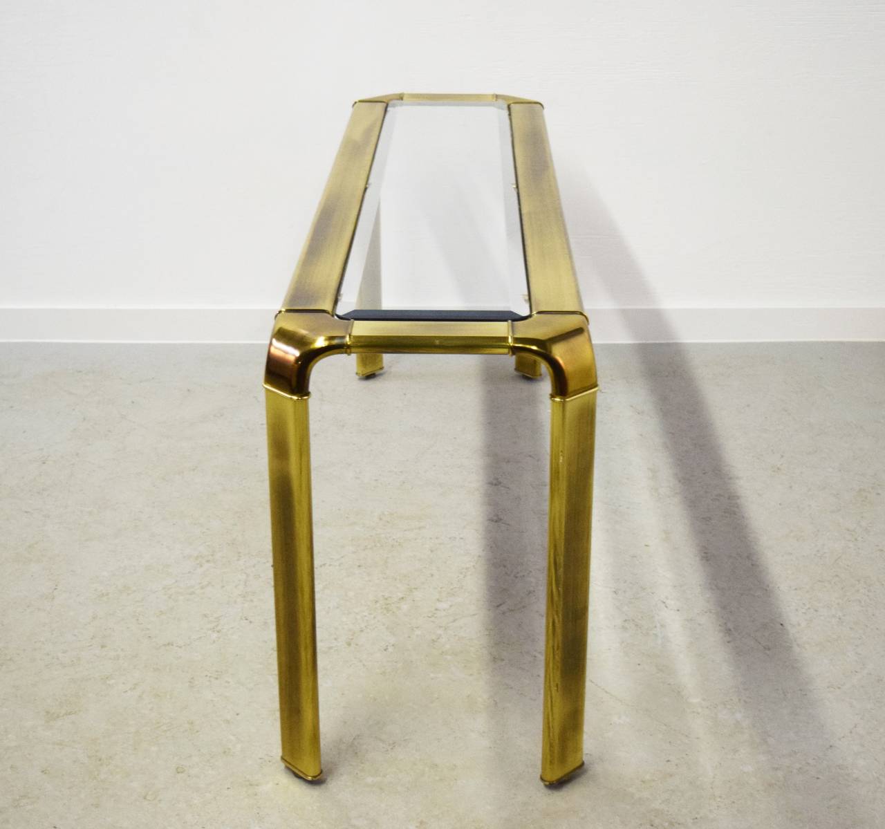 20th Century John Widdicomb Brass Console Table