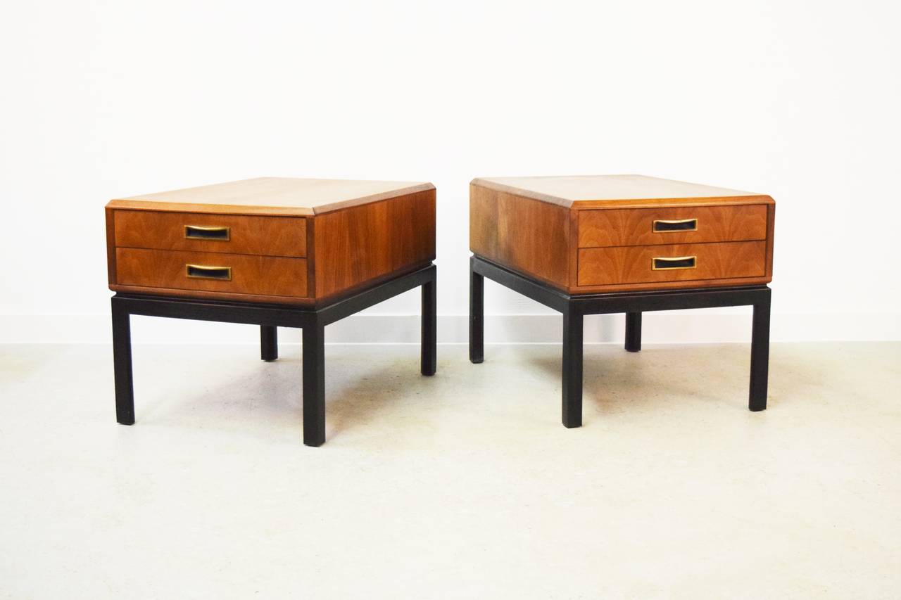 Mid Century Walnut Nightstands / Endtables.