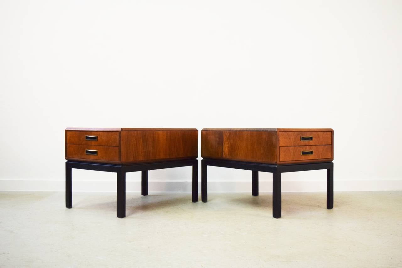 Mid-Century Modern Mid-Century Walnut Nightstands or Endtables