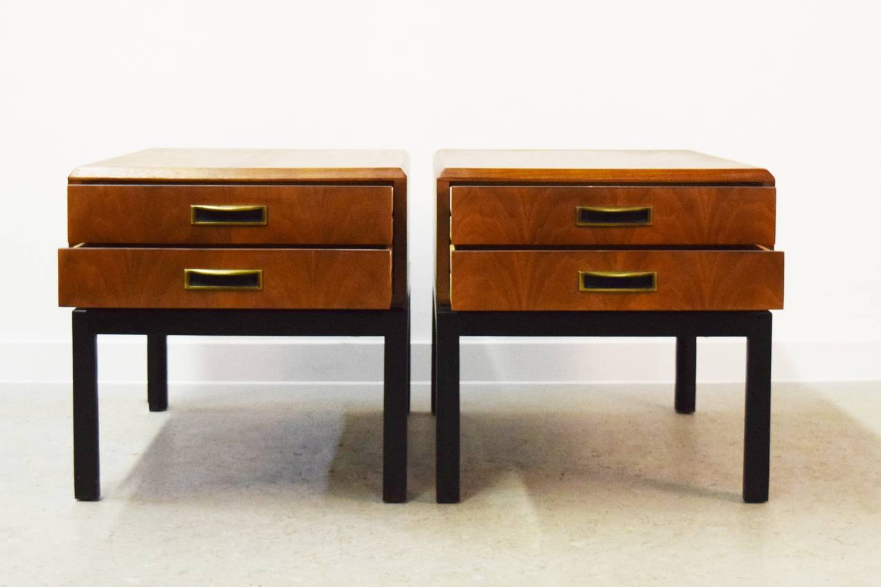 20th Century Mid-Century Walnut Nightstands or Endtables