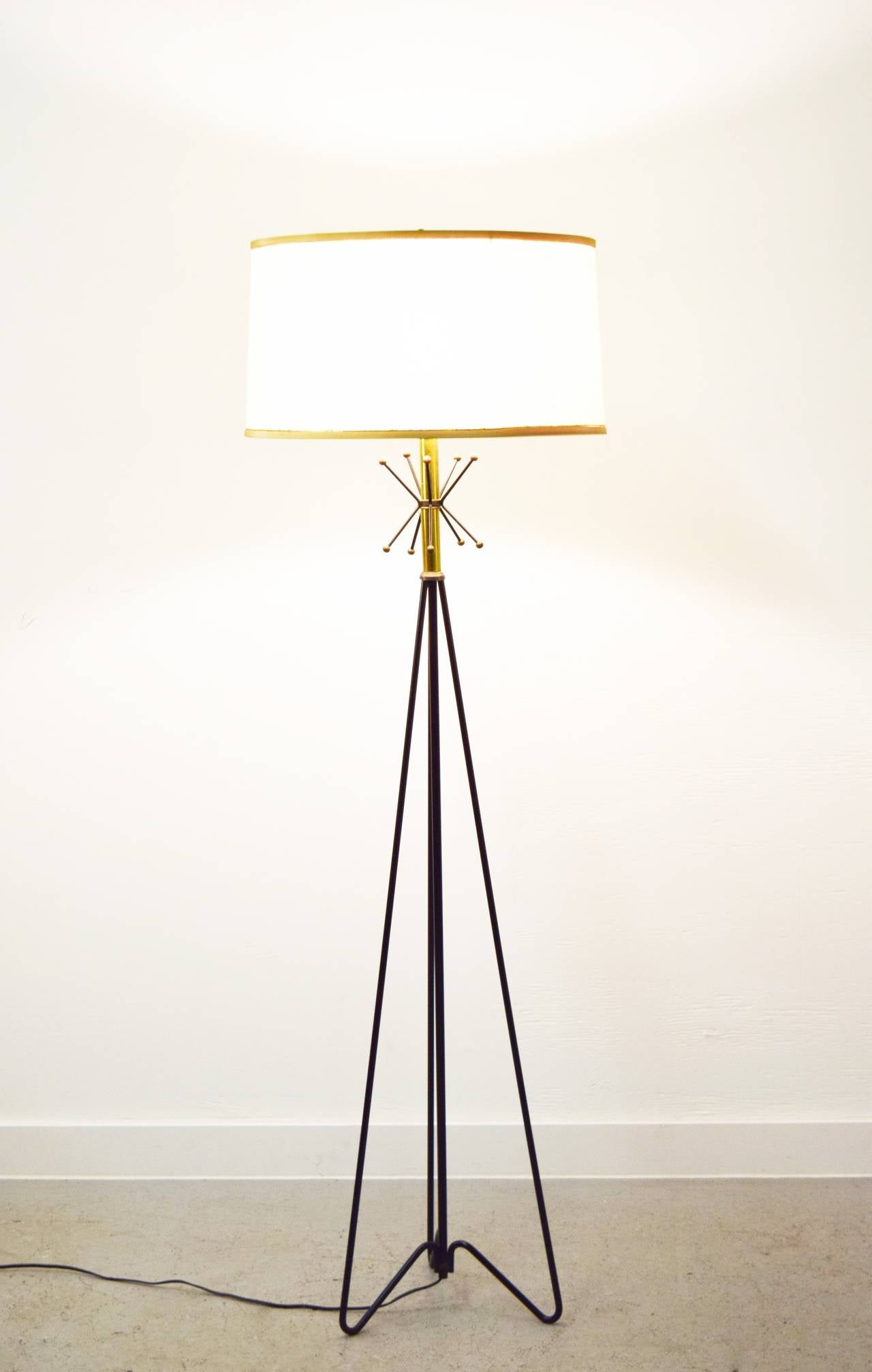 Mid-Century Tri-Pod Hairpin Floor Lamp
