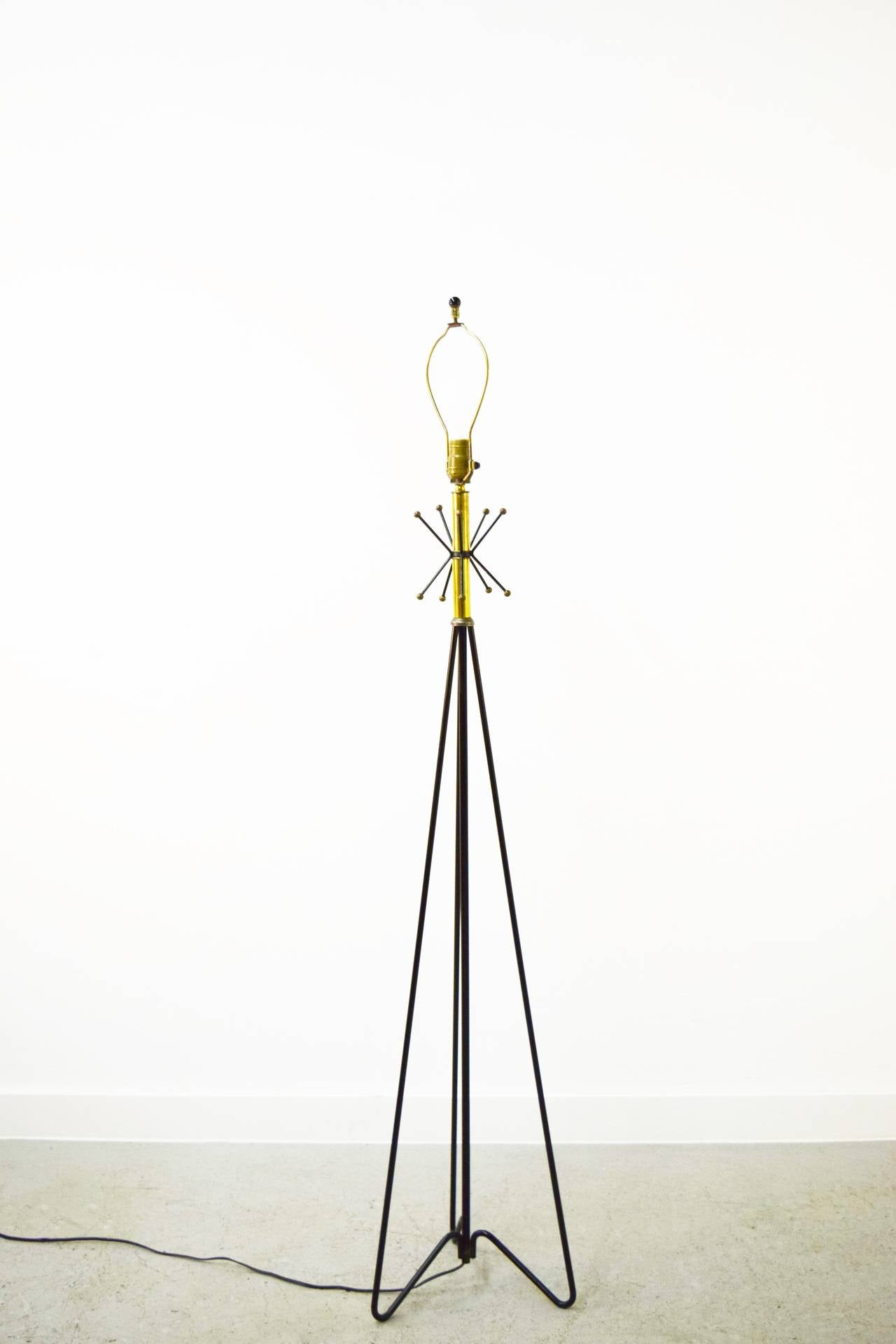 20th Century Mid-Century Tri-Pod Hairpin Floor Lamp
