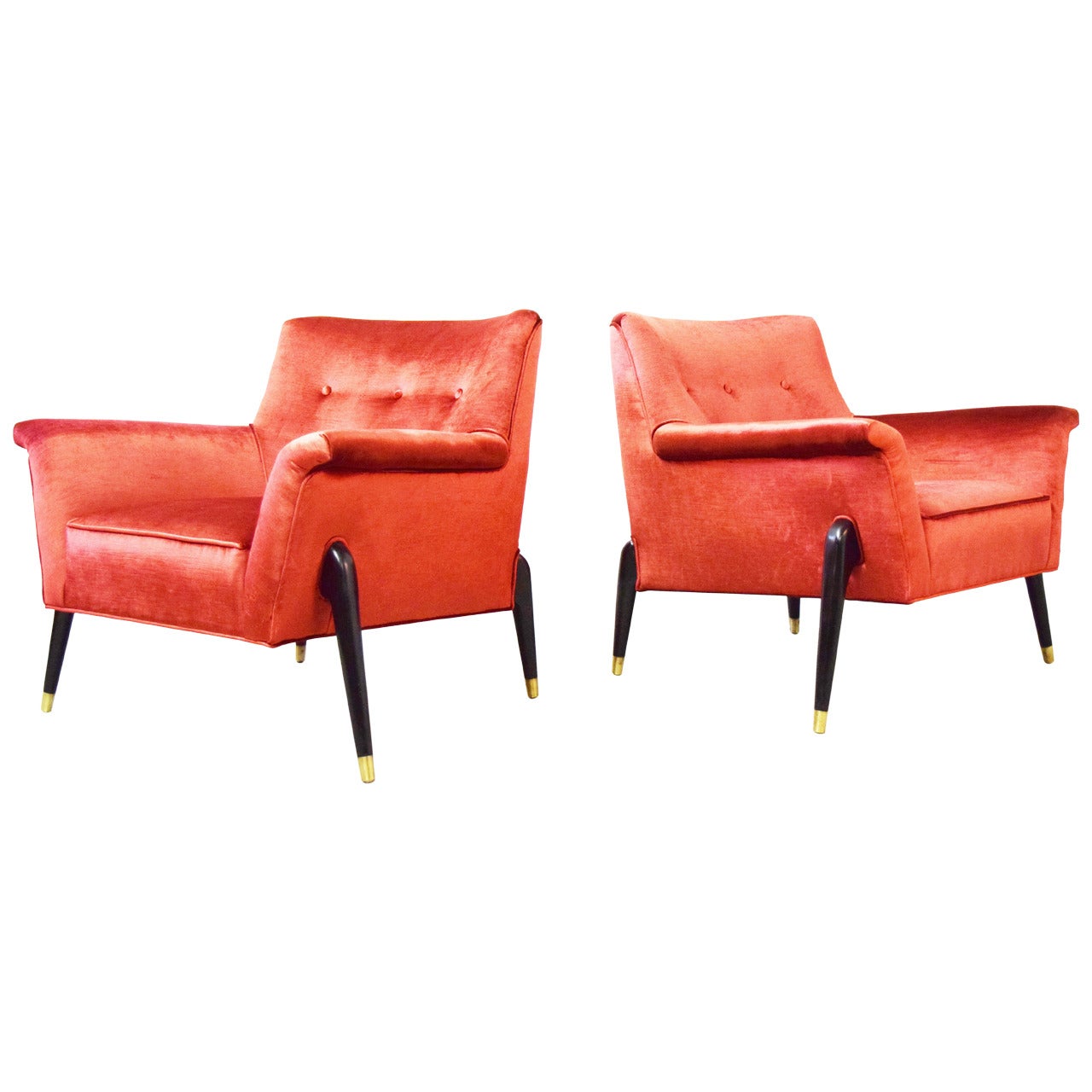 Mid-Century Sculpted Spider Leg Lounge Chairs