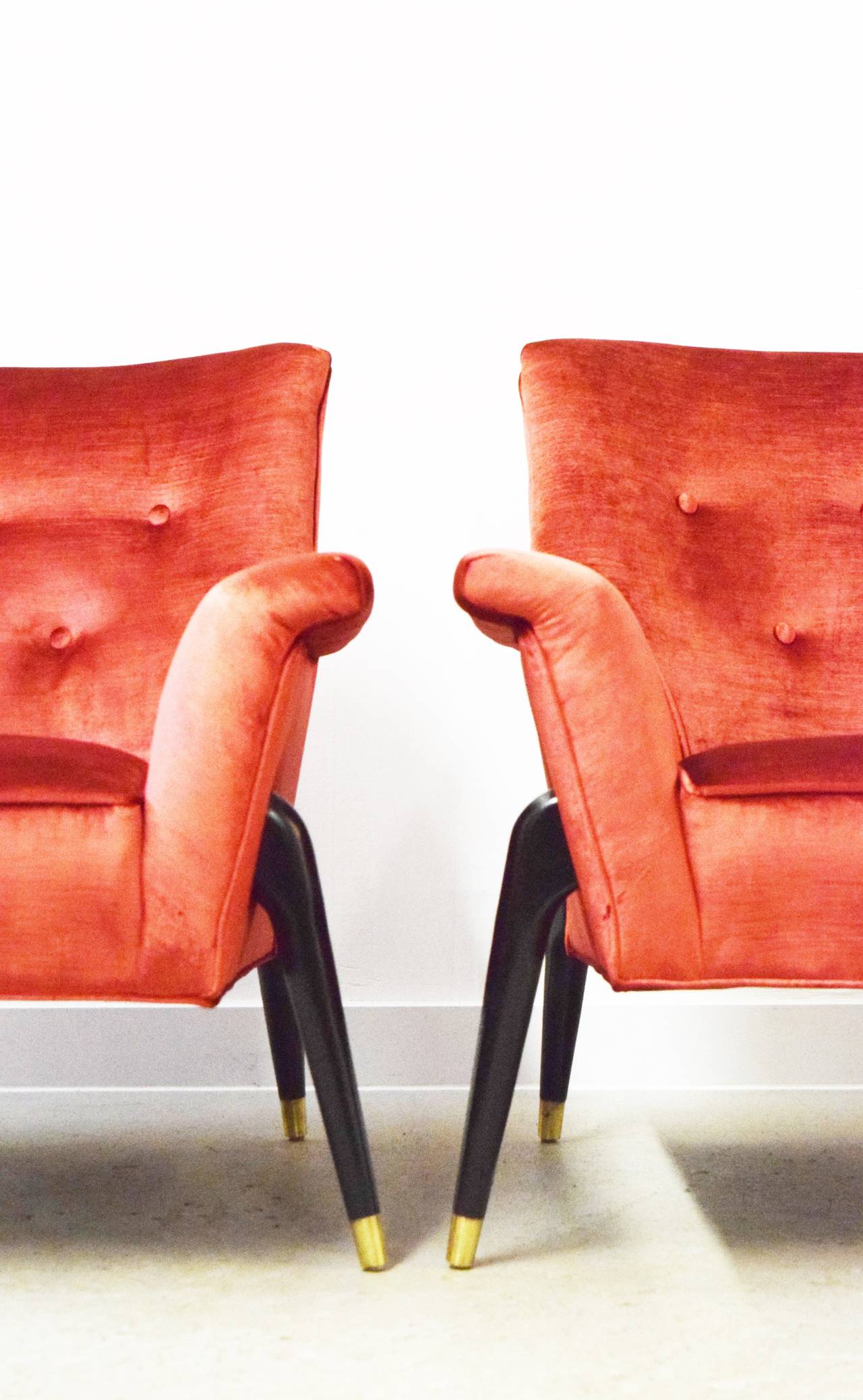 Mid-Century Sculpted Spider Leg Lounge Chairs 1