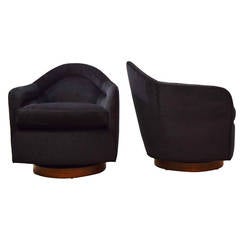 Vintage Pair of Milo Baughman Swivel Chairs