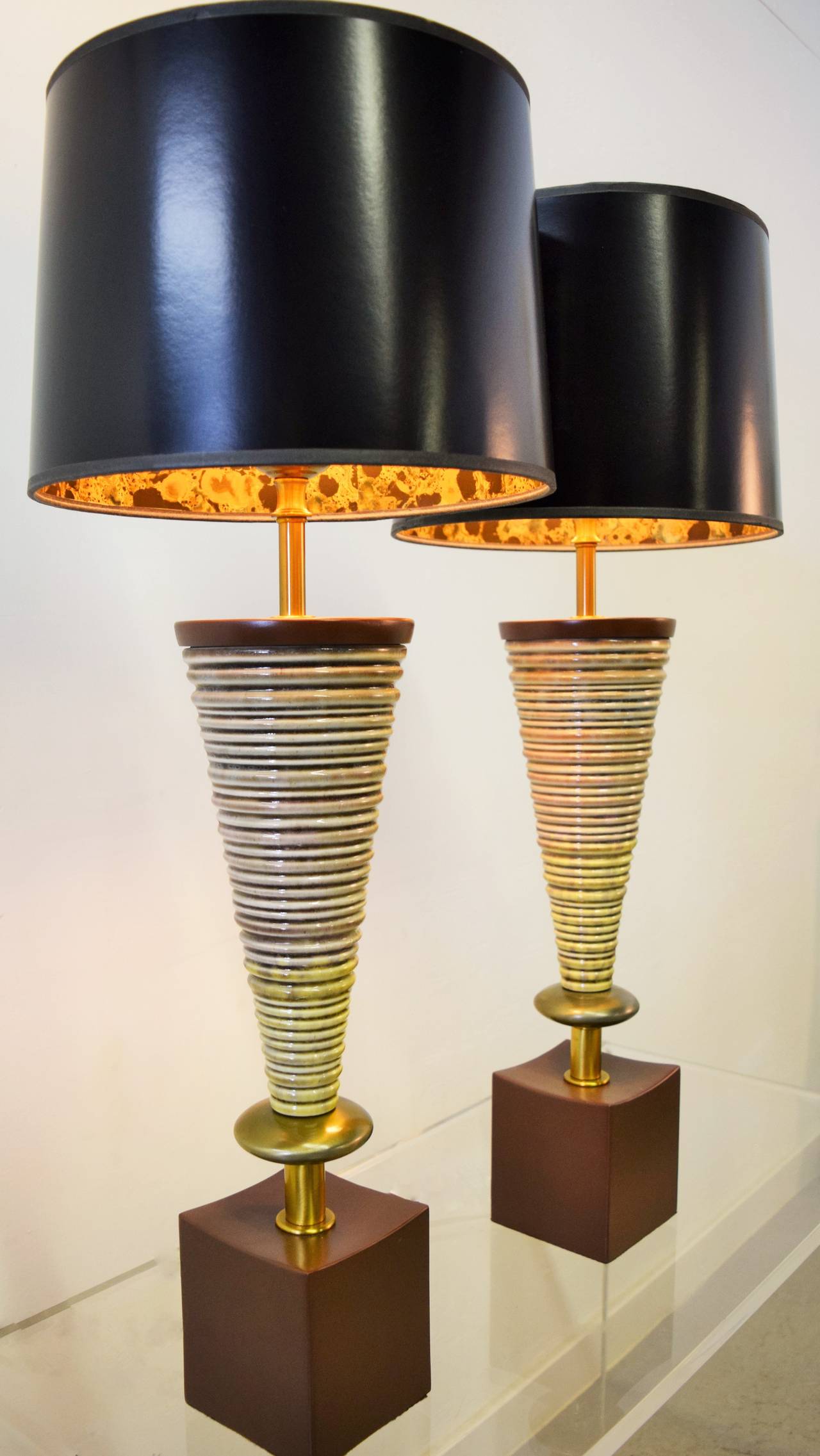 20th Century Pair of Sculptural Rembrandt Lamps