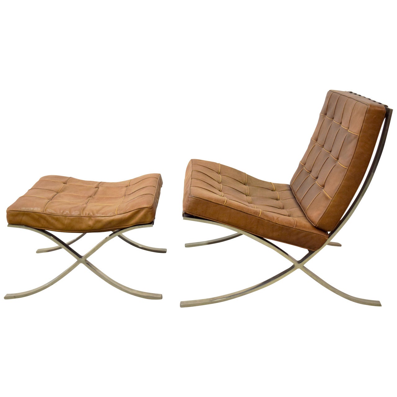 Ludwig Mies van der Rohe Barcelona Chair and Ottoman