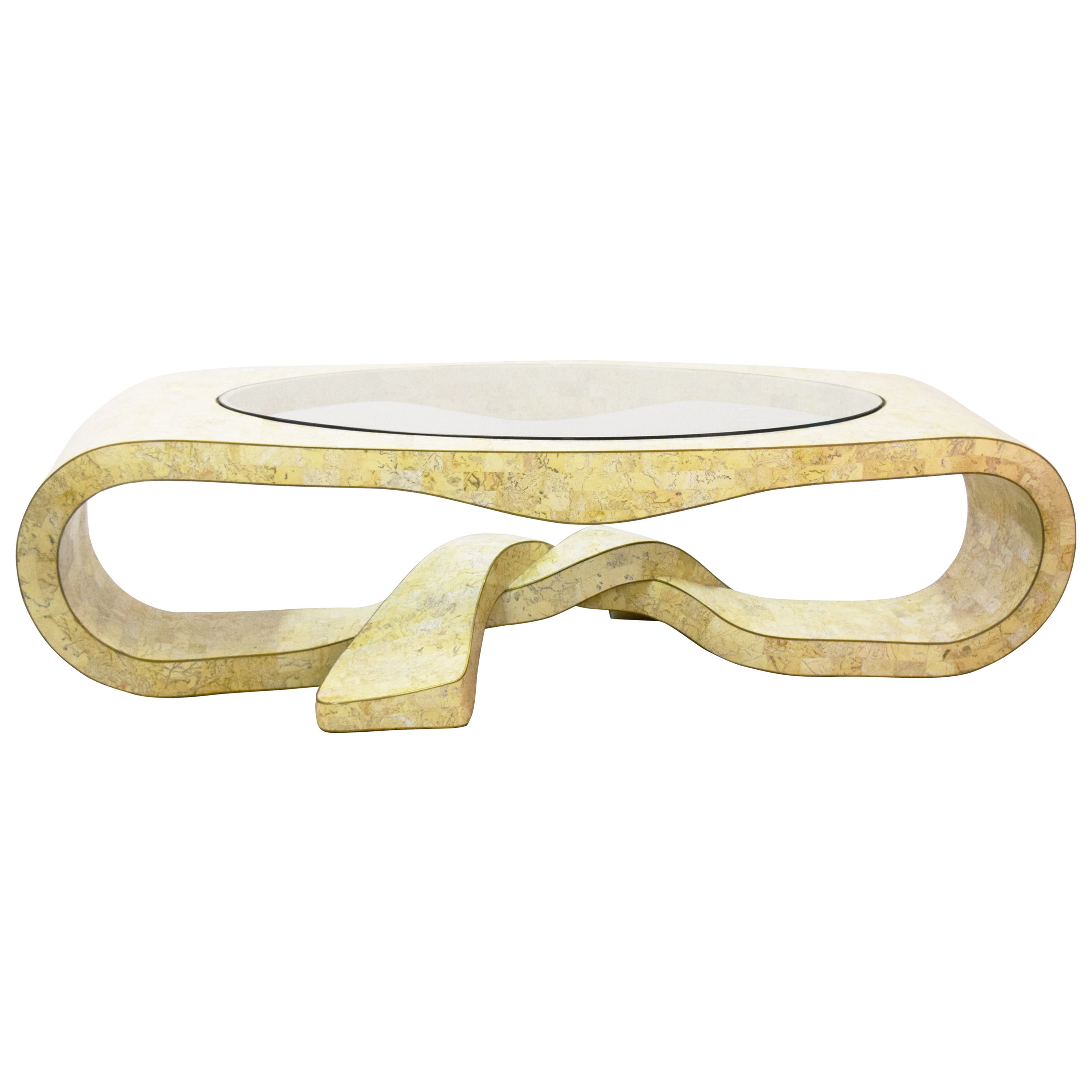 Maitland-Smith Tesselated Stone Sculptural Coffee Table