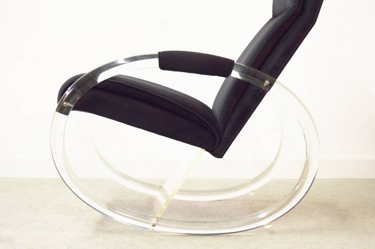 American Charles Hollis Jones Lucite Rocker