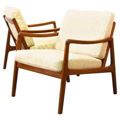 Pair of Ole Wanscher Teak Easy Chairs