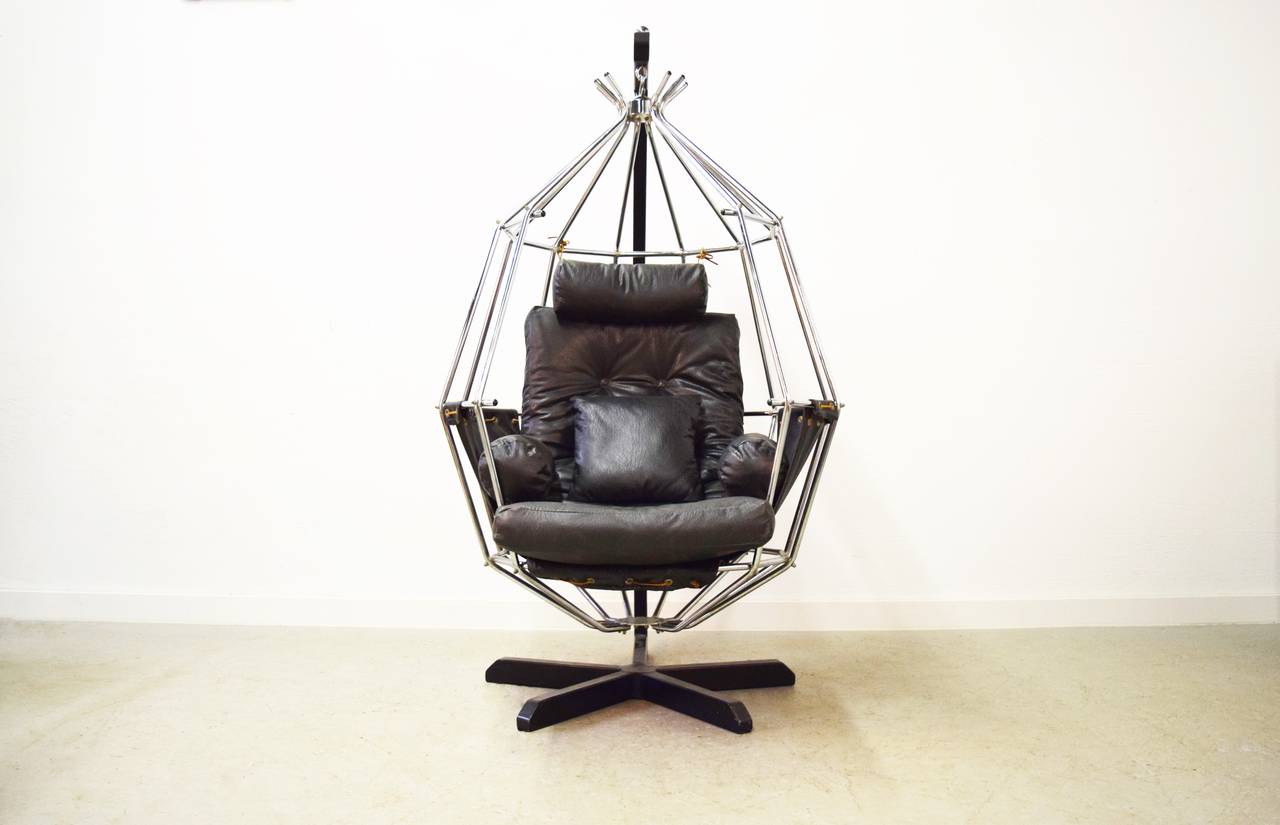 Ib Arberg hanging birdcage chair.