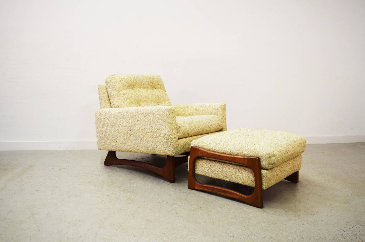 American Adrian Pearsall Lounge Chair and Ottoman