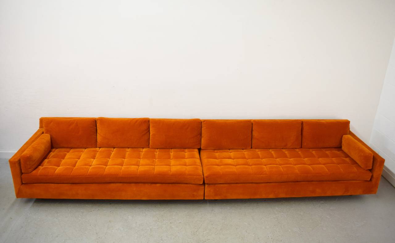Mid-Century Modern Long Tufted Harvey Probber Sofa