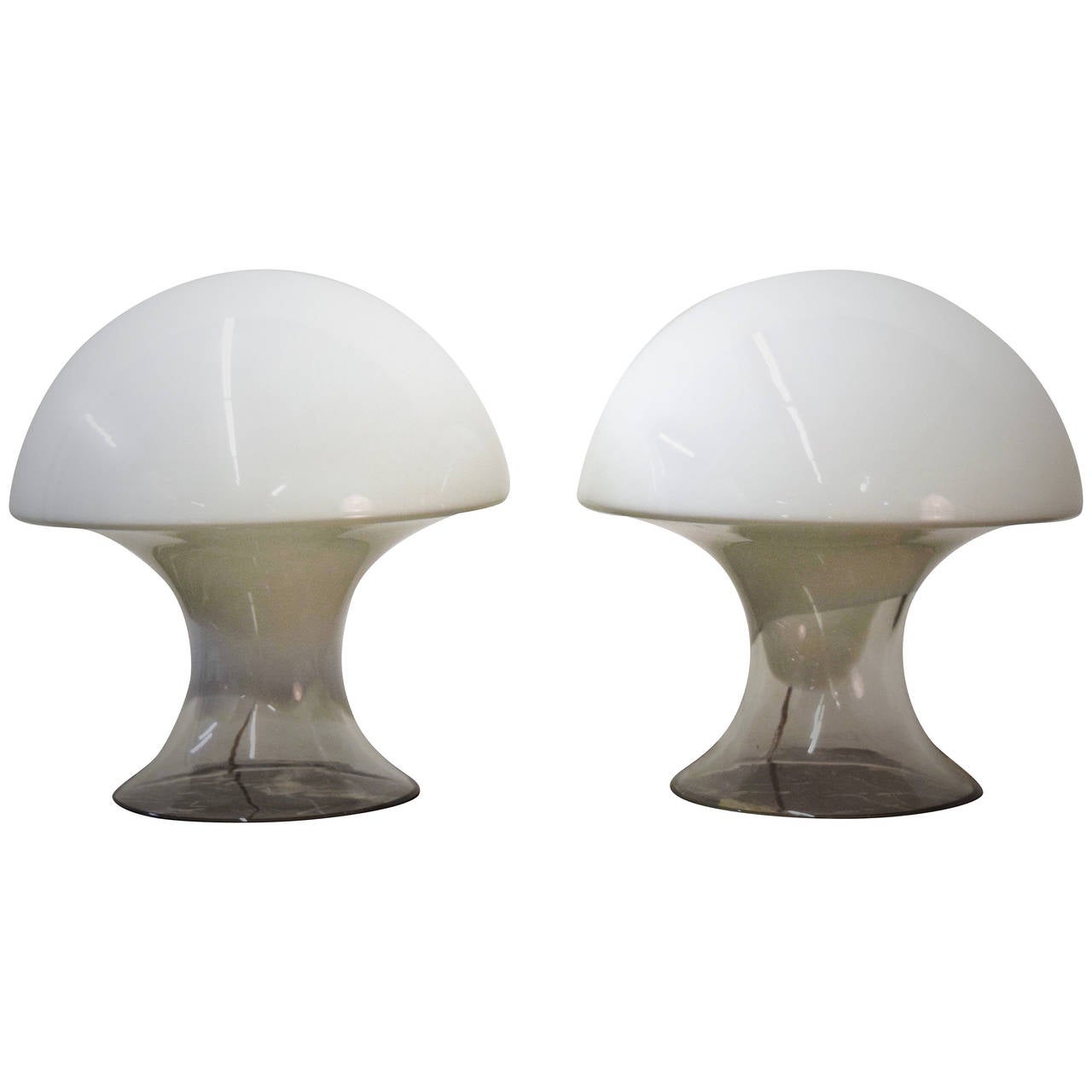 Pair Of Vistosi Murano Glass Mushroom Table Lamps For At 1stdibs Pair Of Vistosi Murano Glass Mushroom Table Lamps For