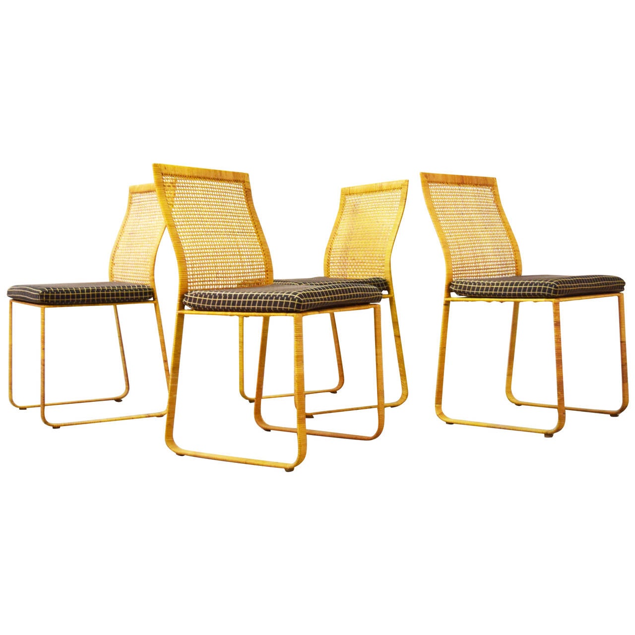 Set of Four Cane Dining Chairs by Harvey Probber For Sale at 1stDibs