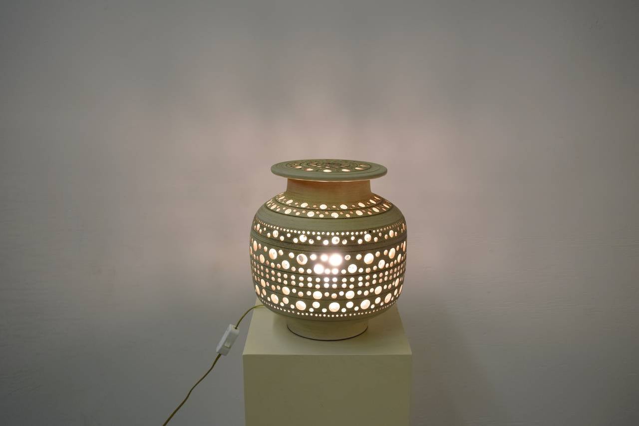 Mid-Century Modern Hand-Thrown Stoneware Table Lamp by Design Technics