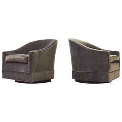 Pair of Harvey Probber Swivel Lounge Chairs